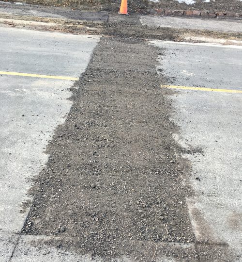 trench patch with asphalt recycled